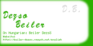 dezso beiler business card